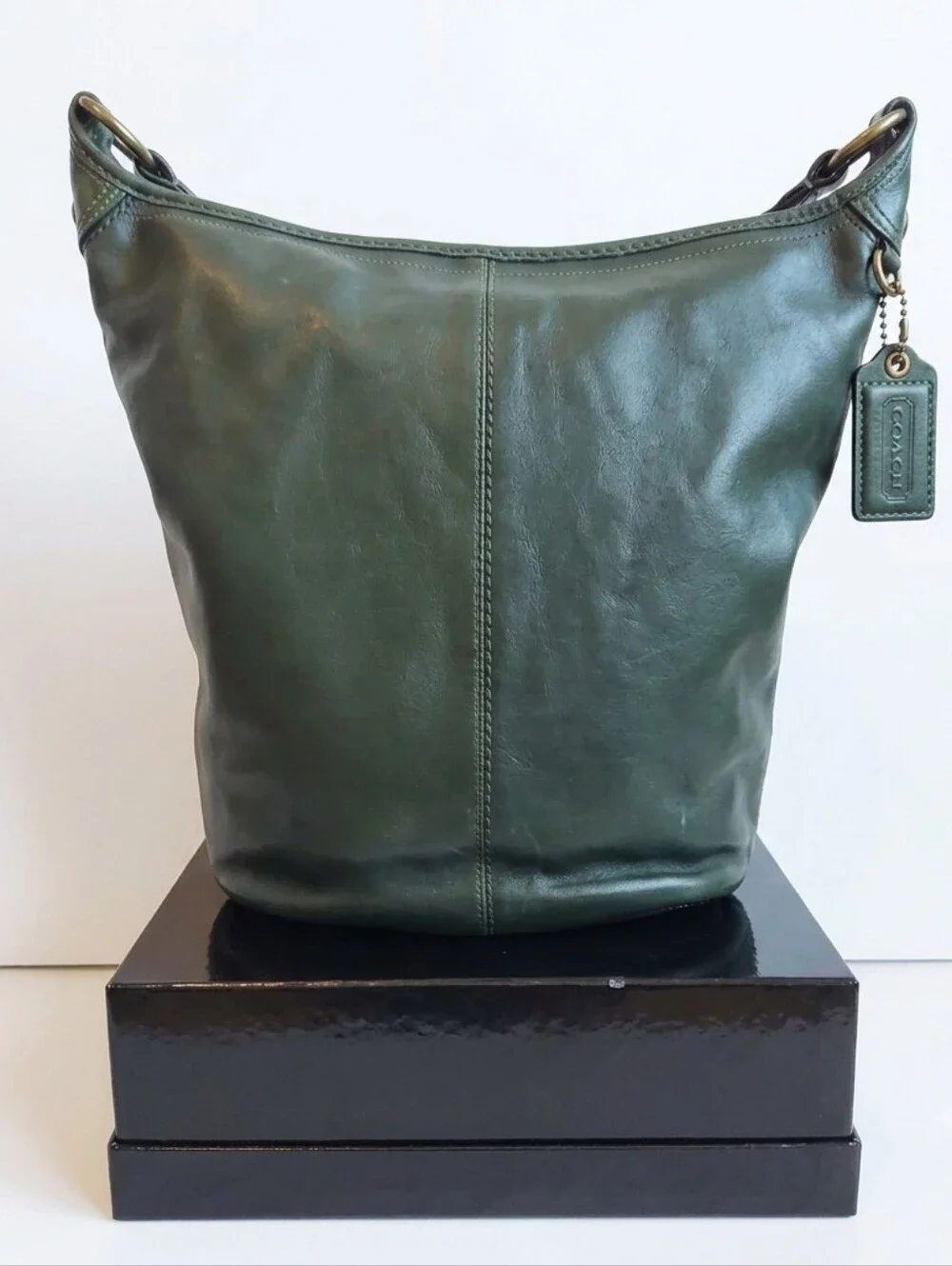 Coach 2007 XL Bleecker Duffle Bag NWT Elusive Bottle Green Leather 11423